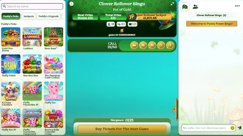Clover Rollover Bingo